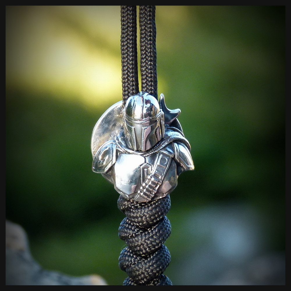 Бусина "Таков Путь" для темляков или браслетов , мельхиор