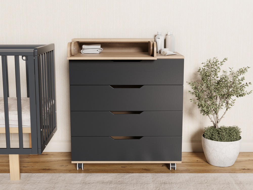 Пеленальный комод Incanto Юг цвет графит/дуб