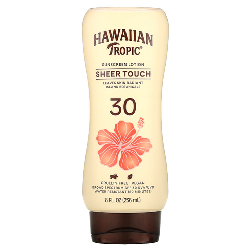 Hawaiian Tropic, Sheer Touch, Ultra Radiance, солнцезащитный лосьон с SPF 30, 236 мл