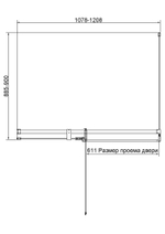 Душевой уголок Экстенза (Extenza) Vincea VSR-4EX111290CLGM, 1100/1200*900, вороненая сталь, стекло прозрачное