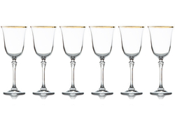 Набор бокалов для вина 6шт 225мл Le Stelle Gemma золото