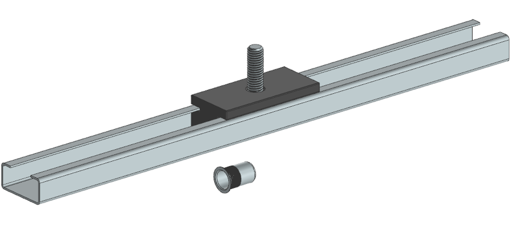 Слим лайн, скользящая опора, резьба М8 (цена за 1шт.)