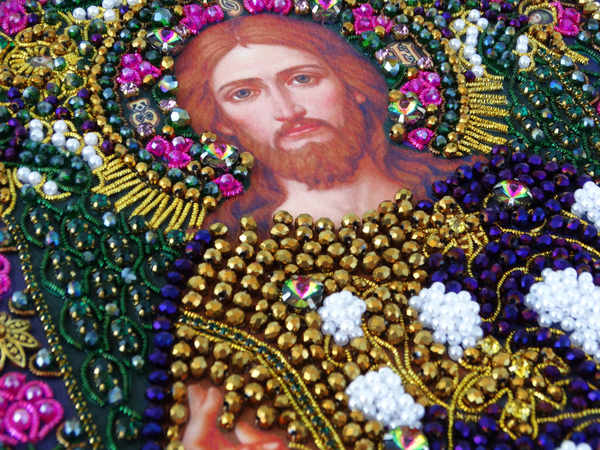 Принт-И20в Ткань с нанесенной авторской схемой Спас Лоза истинная