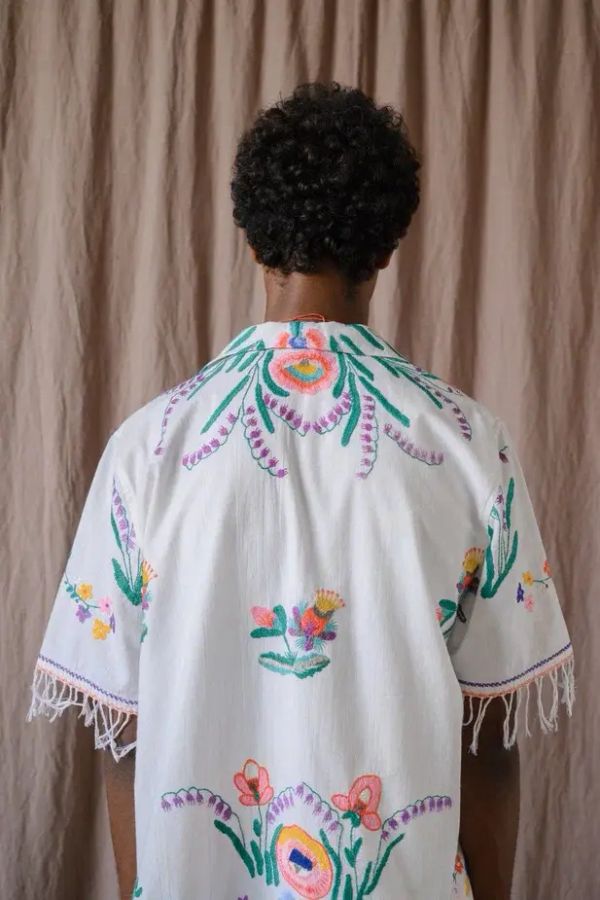 Рубашка с Домашней Ручной Вышивкой белая - фото 6