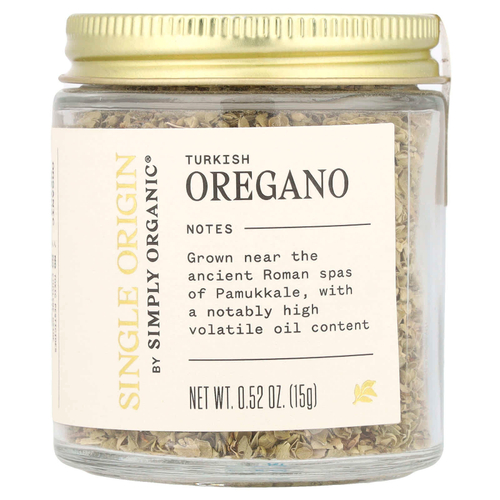 Simply Organic, Single Origin, турецкий орегано, 15 г (0,52 унции)