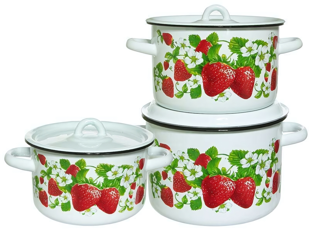 Набор кастрюль "Клубничная поляна"