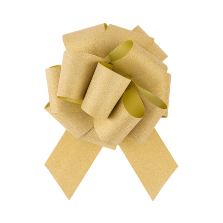 Бант Шар, Золото, Глиттер, с блестками, 21 см.