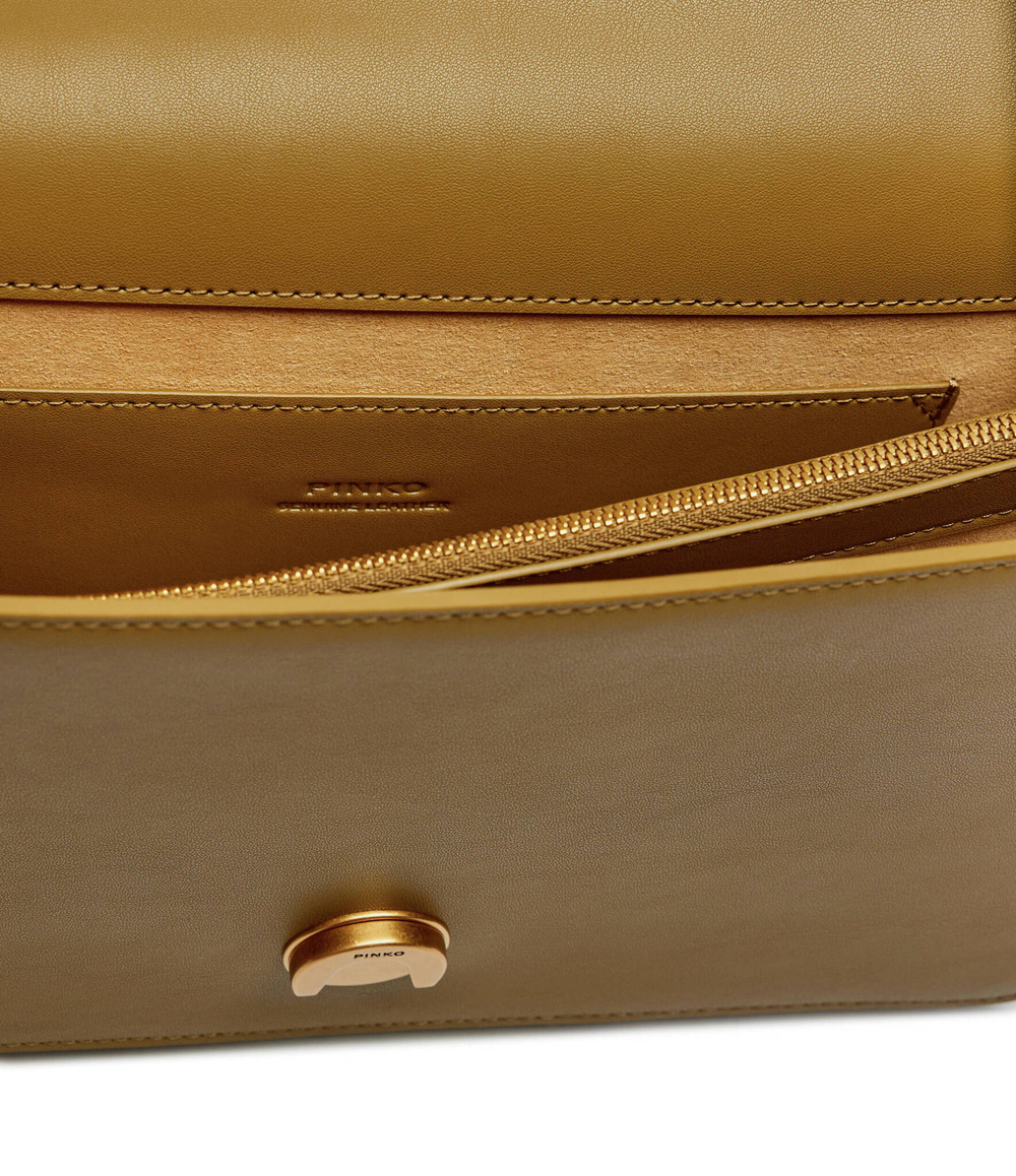 Кожаная сумка-мессенджер love one classic Pinko - оливковый(100053 A0F1)