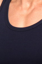 Темно-синяя хлопковая майка-борцовка (Размер: XL) (Цвет: темно-синий)