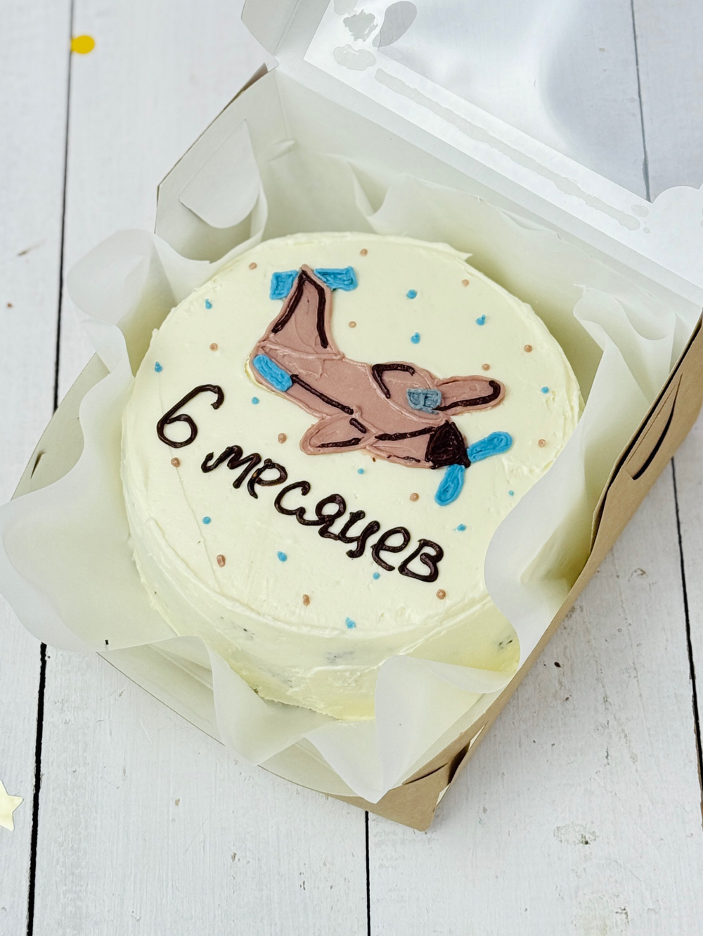 Бенто торт на 6 месяцев, полгодика сыну с самолётом