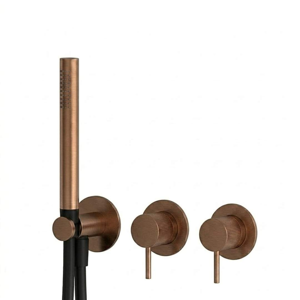 Внешняя часть смесителя для душа HAPA Y35 на 2 режима, ручной душ, 1 свободный выход (цвет - медь матовая BCuV) Y35.0023.PEX.BCuV