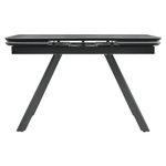 Стол Arthur раскладной 120-184x80x75см, керамогранит серый мрамор Greys Grey, чёрный