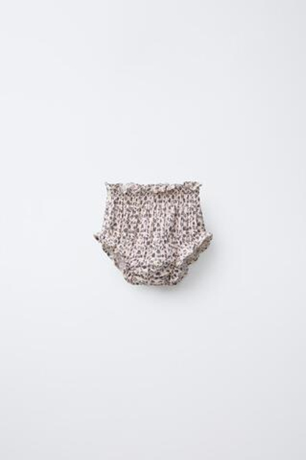 ZARA ТРУСЫ С ЦВЕТОЧНЫМ РЕЛЬЕФОМ, ЭКРЮ
