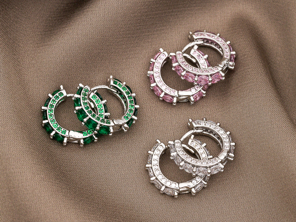 Серьги-Кольца "Green", 16,5мм