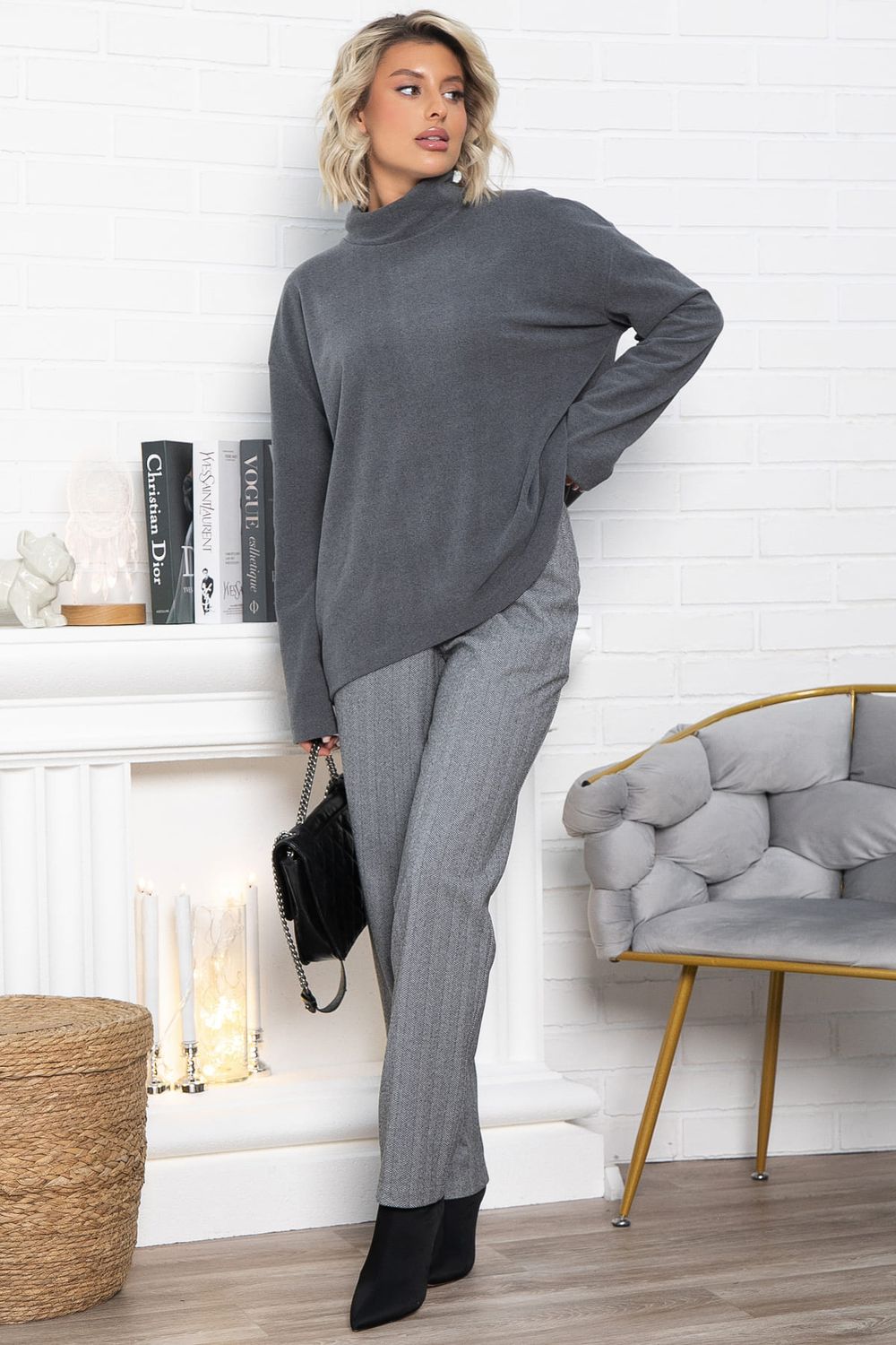 Брюки зауженные Диксон (серые) Б15009-8М LT Collection