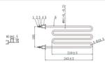 ТЭН трубчатый для нагревателей и тепловых пушек 1.5 кВт (1500 Вт), 220 В, плоский, 245 мм