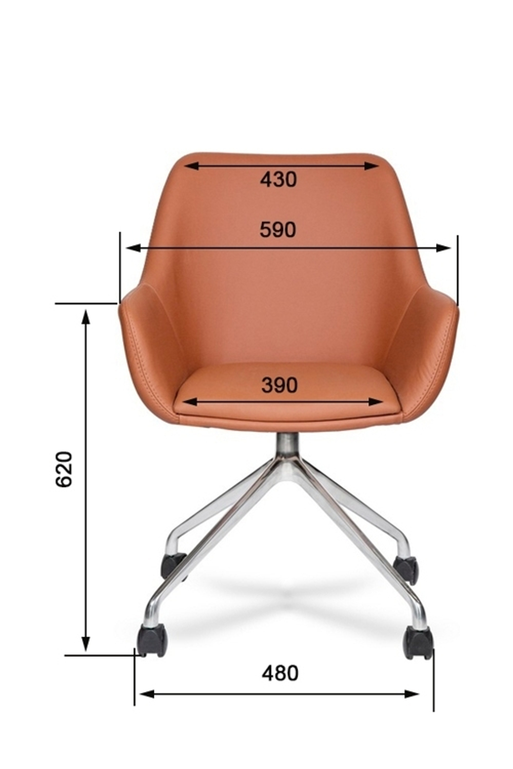 Кресло для офиса МГ-24 В хром паук 4 луча (ткань, экокожа)
