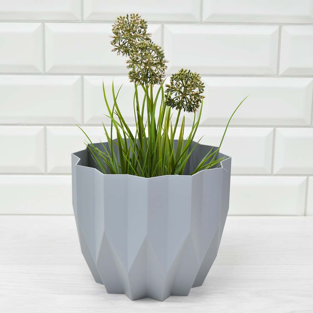 Кашпо Геометрия 3л, серый жемчуг