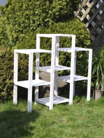 Деревянный стеллаж для дома и сада из массива сосны, белый