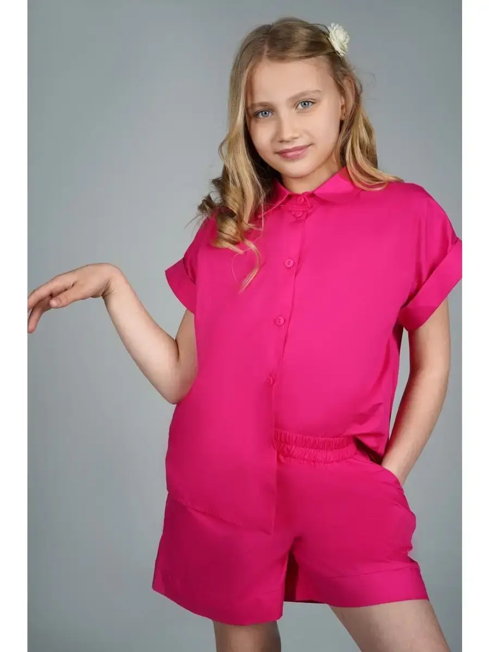 Костюм для девочки летний шорты рубашка