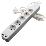 Удлинитель бытовой 5 гн, 3 м, ПВС, 3х1 мм2, с/з, 16 А, выкл, 2 USB разъема, Старт, SP 5x3-ZDV, 15810