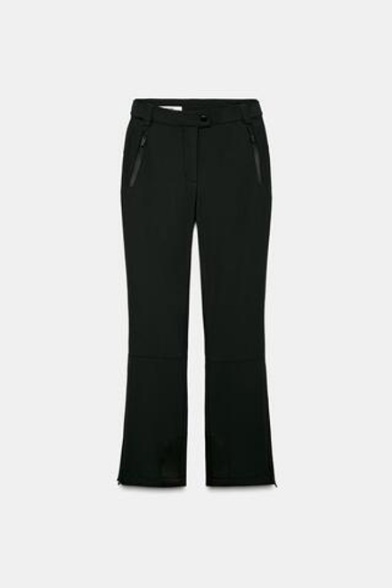 ZARA ВЕТРОЗАЩИТНЫЕ И ВОДОНЕПРОНИЦАЕМЫЕ БРЮКИ С ВЫСОКОЙ ПОСАДКОЙ, ЧЕРНЫЙ