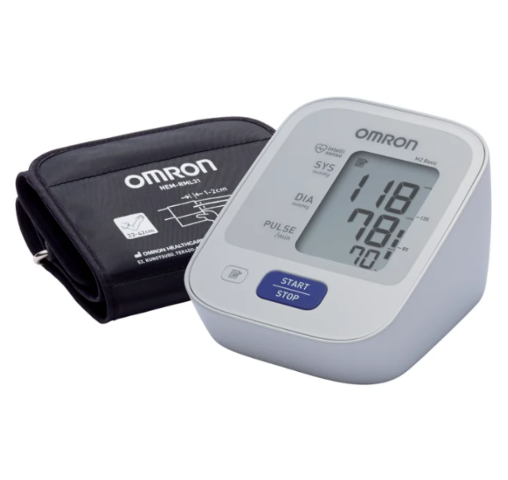 OMRON M2 Basic (манжета 22-32 см, адаптер) тонометр автоматический на плечо