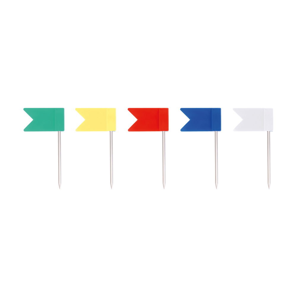 Кнопки силовые/флажки OfficeSpace, 50шт., ассорти, карт. упаковка