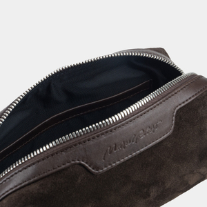 Несессер Tube из замши и кожи теленка коричневого цвета