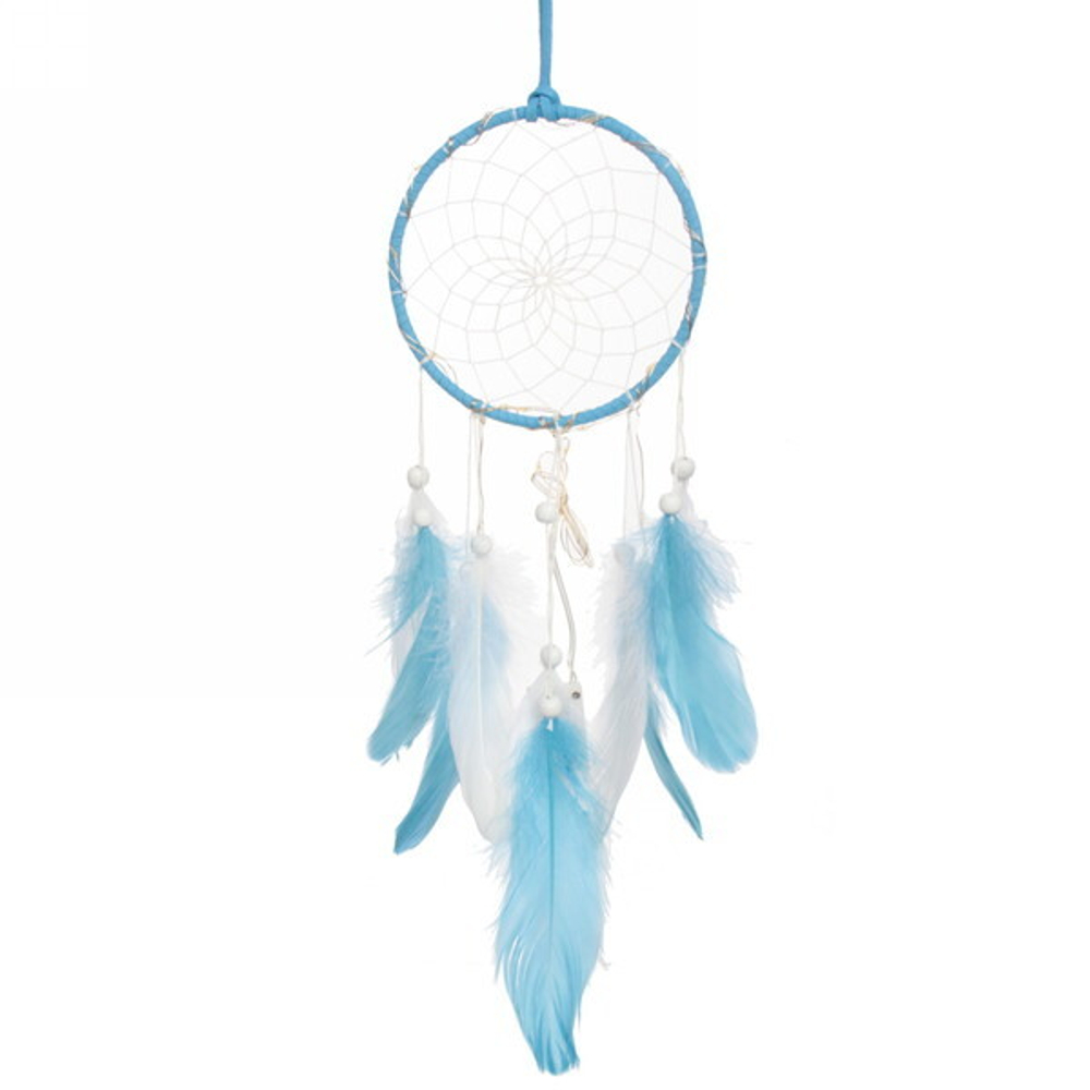Украшение-оберег «Ловец Снов-Dream» 13*50см цвет нежно-голубой, с подсветкой