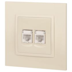 14-3108-02 ЭРА Розетка 2хRJ45, IP20, сл.кость