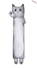 Подушка-подголовник Котик антистресс серый