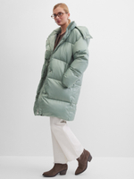 MIDI пуховик с объемным капюшоном, Green Iceberg🍃🍃🍃