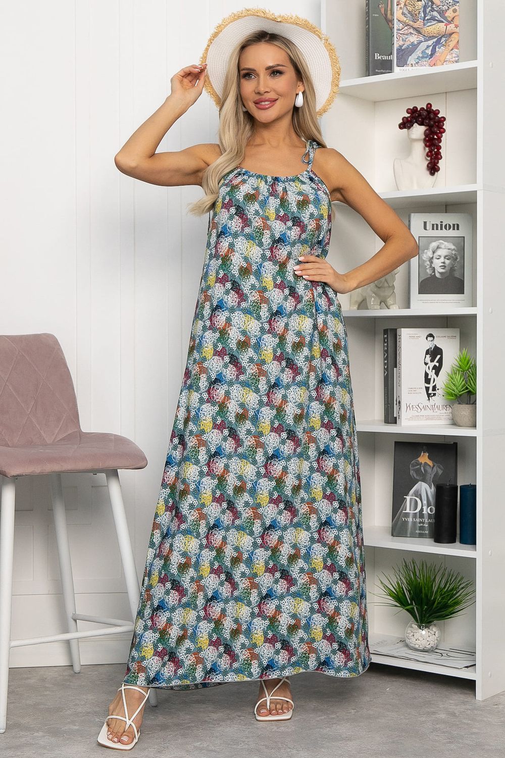 Платье Алиготе (серо-зеленое) П15783-12М LT Collection