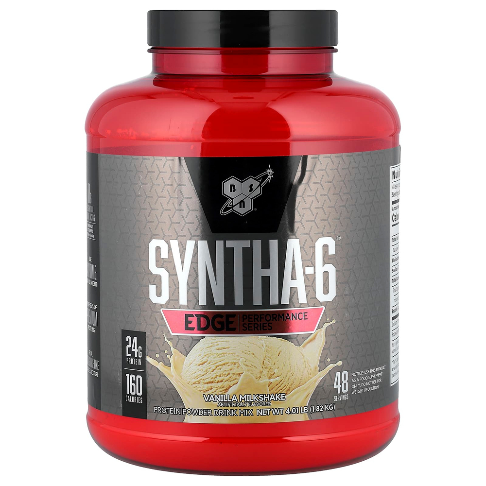 BSN, Syntha-6® Edge, протеиновая смесь для приготовления напитка, со вкусом ванильного молочного коктейля, 1,82 кг (4,01 фунта)