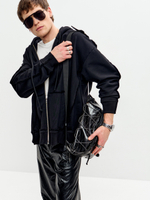 Зип-худи NEVER из черного хлопка