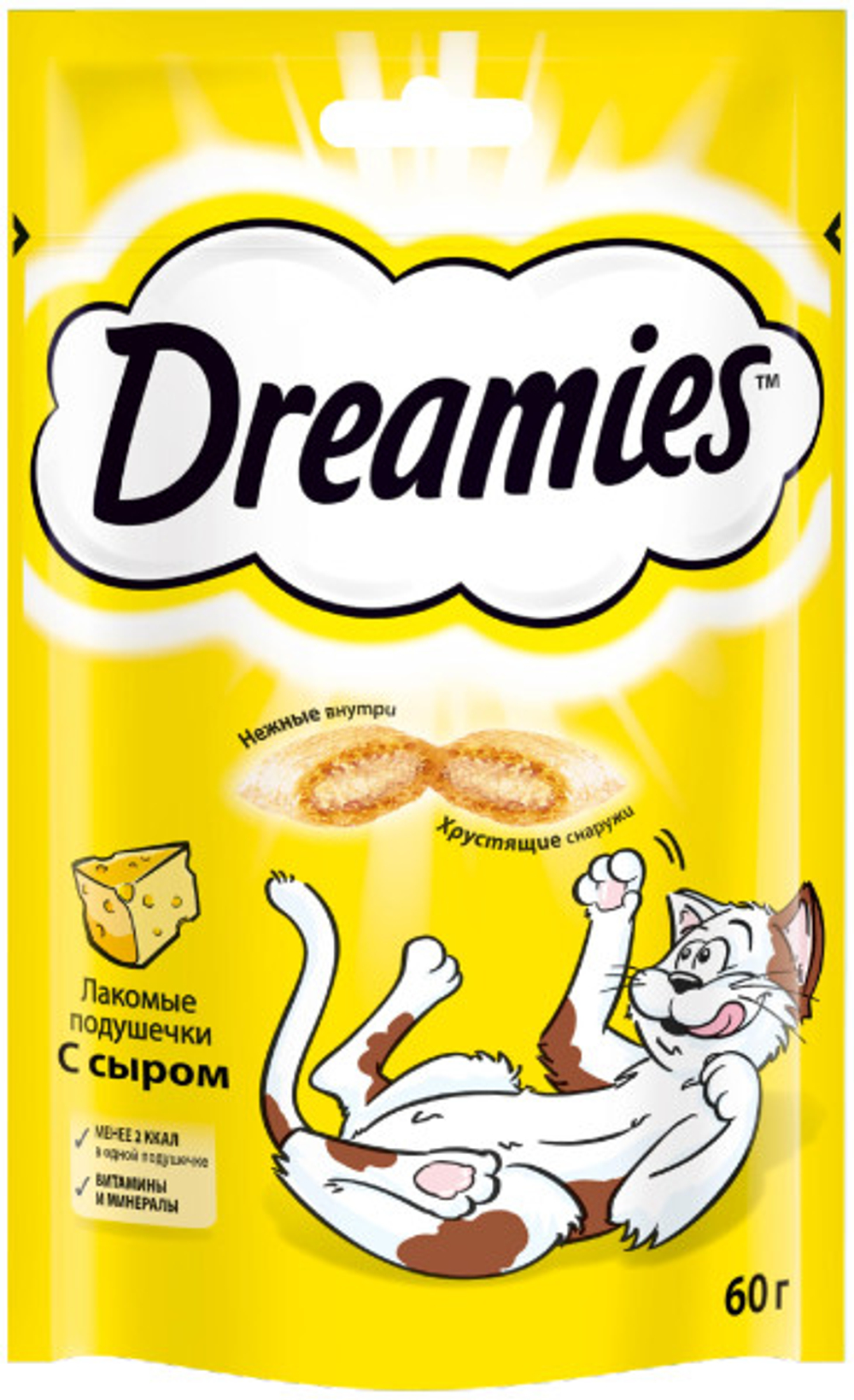 DREAMIES лакомые подушечки для кошек с сыром 0,06кг