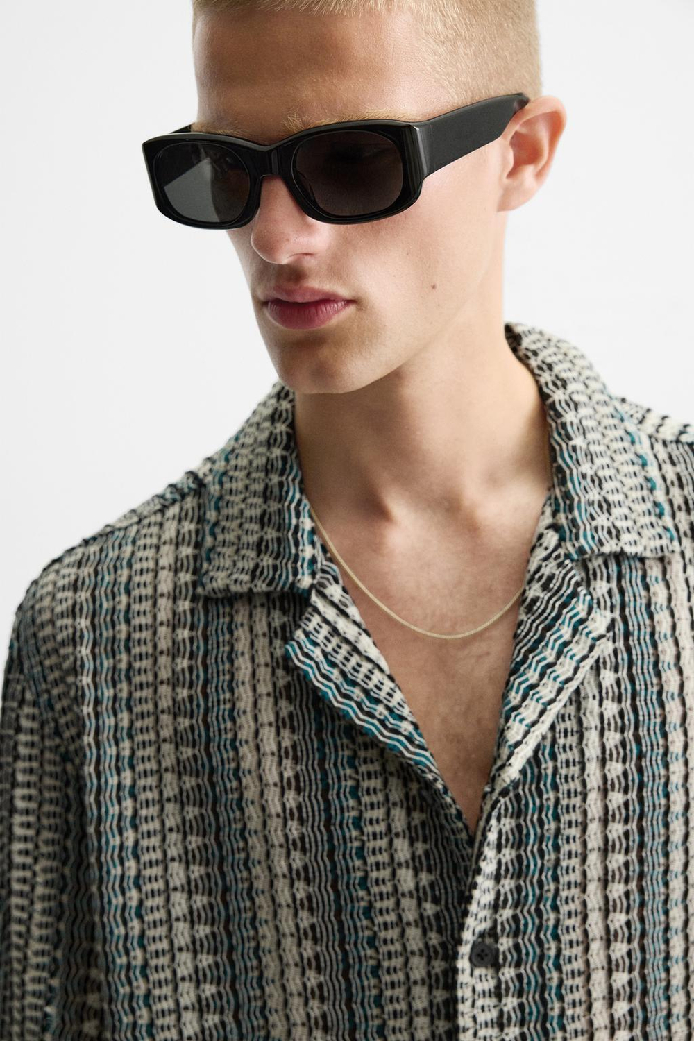 Рубашка jacquard с геометрическим узором