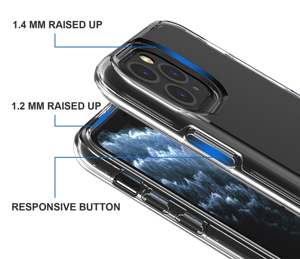 Двухкомпонентный усиленный прозрачный чехол для iPhone 12 Pro Max, серии Ultra Hybrid от Caseport