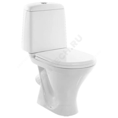 Унитаз-компакт косой выпуск нижний подвод с арматурой 1/реж слив кнопка с сиденьем полипропилен белый Аттика Стандарт Sanita WC.CC/Attica/1-P/WHT.G/S1