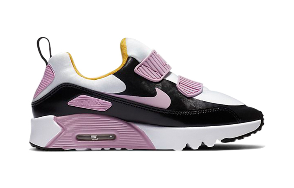 Middle-aged children's Nike Air Max 90 Tiny color matching casual low-top running shoes black powder