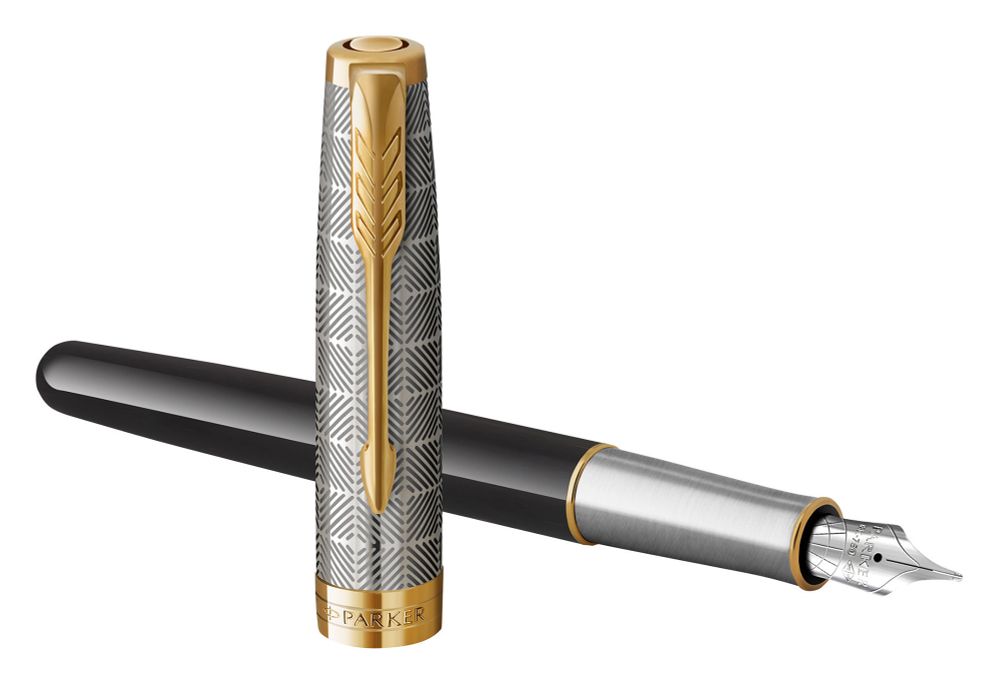 Ручка перьевая Parker Sonnet Premium F537 Metal Black GT (2119784)