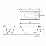 Ванна чугунная Delice Continental Elite DLR230612R 150х70 белая