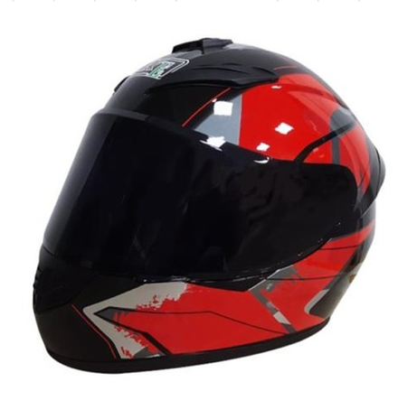 шлем интеграл QIKE красно-чёрный XL (61-62 см)