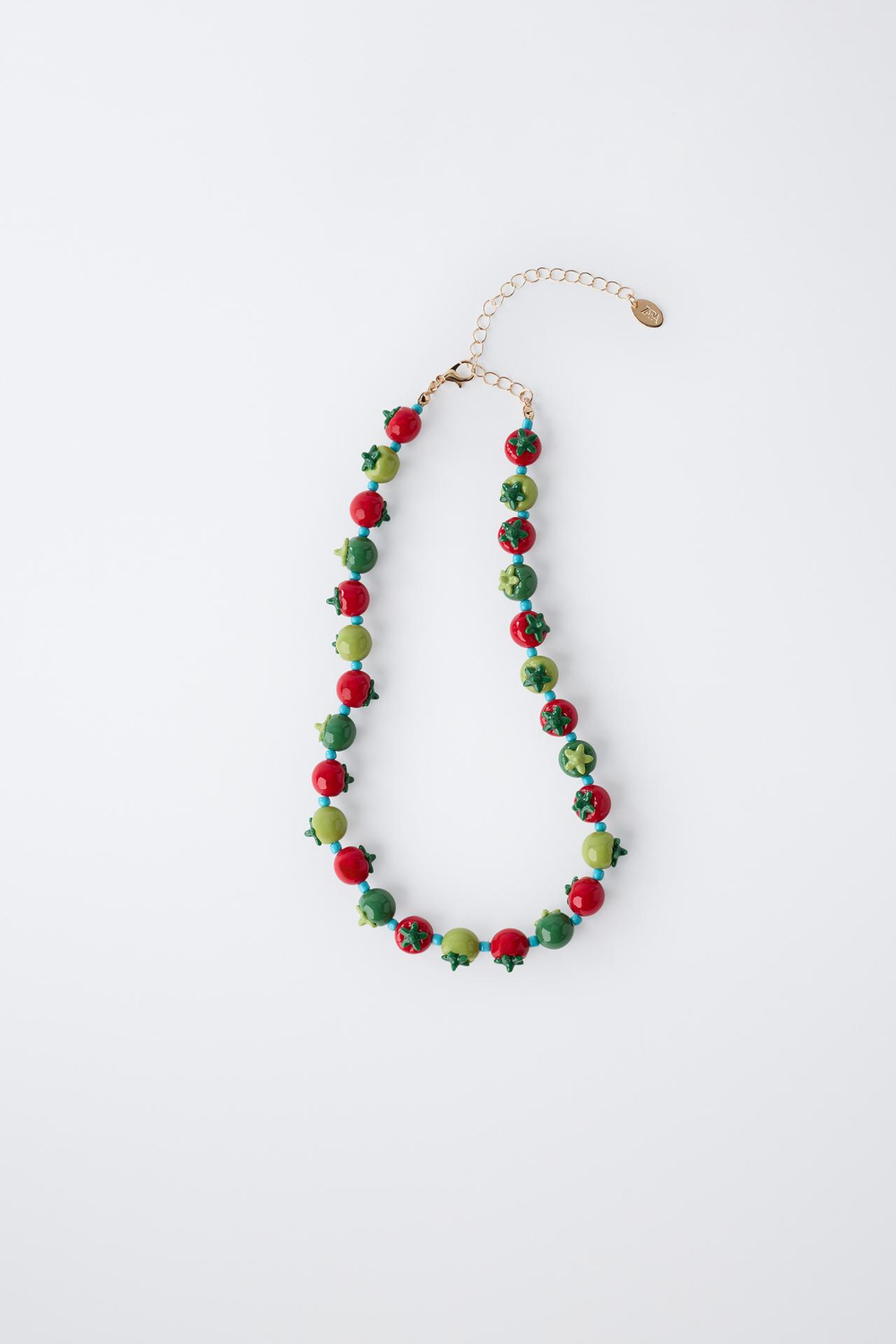 ZARA ОЖЕРЕЛЬЕ ИЗ БУСИН «ТОМАТЫ», КРАСНЫЙ