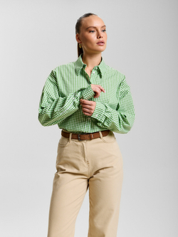Укороченные бежевые джинсы mom-fit