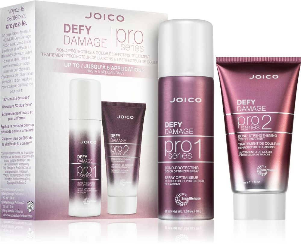 Joico Defy Damage Pro Series 1 colour-protecting spray 57 мл + Defy Damage Pro Series 2 nourishing care after colouring 50 мл Defy Damage Pro Series Kit