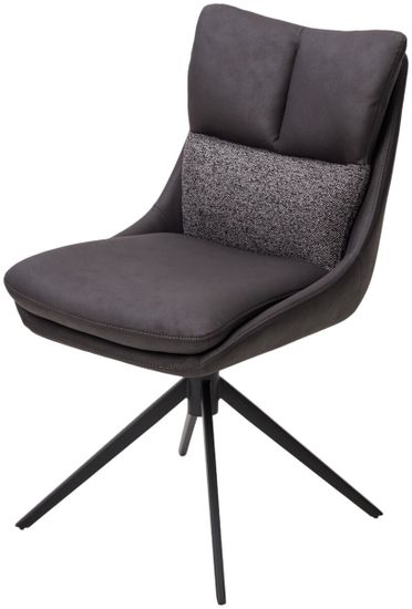 Стул LEROY 360 град. поворот Серый Maison 99# / OTE COBBLE 457 / черный каркас