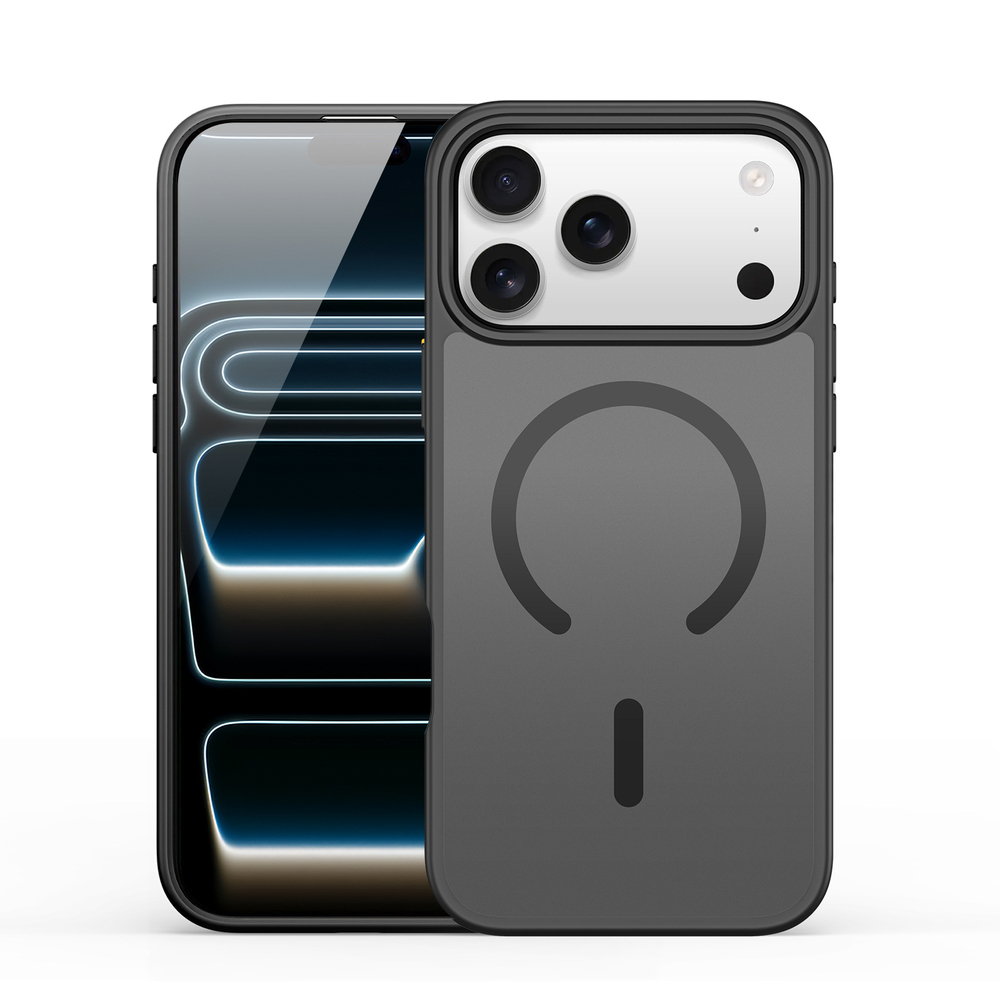 Матовый чехол черного цвета с MagSafe для iPhone 17 Pro Max, серия Yind Series (Open Ring Version) от Dux Ducis