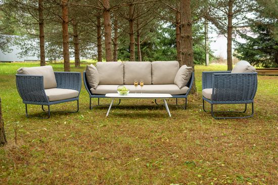 "Фиджи" 5-местная плетеная лаунж-зона цвет синий (KT18-014)